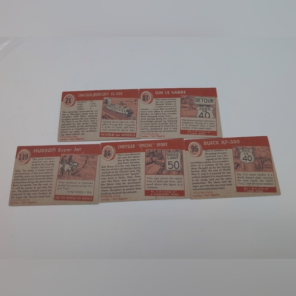 1954 Topps Car Card Set 5 Prototypes Hudson, GM, Lincoln Buick Chrysler - Picture 2 of 8